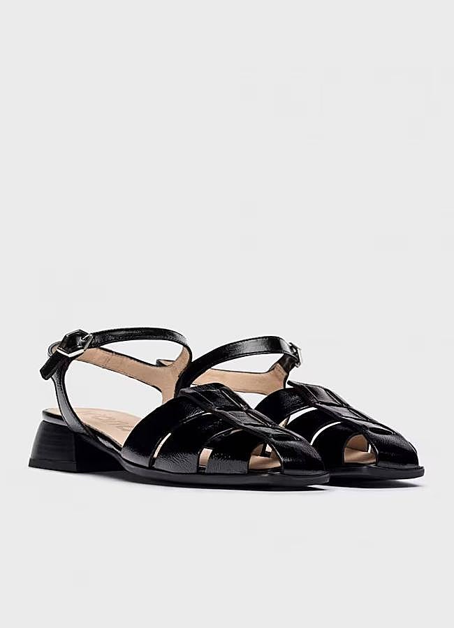 Imagen - Sandalias tipo cangrejeras en piel color negro