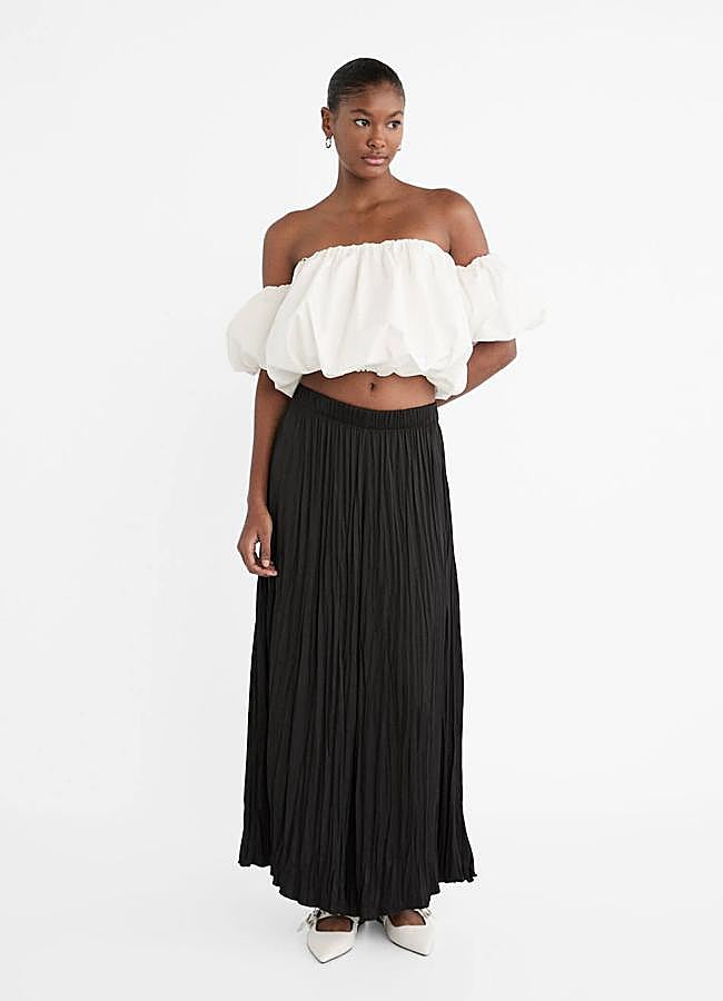 Imagen - Falda larga plisada color negro