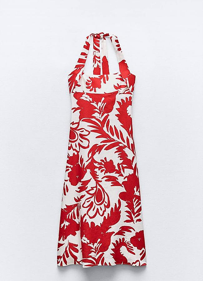 Imagen - Vestido midi con estampado color rojo