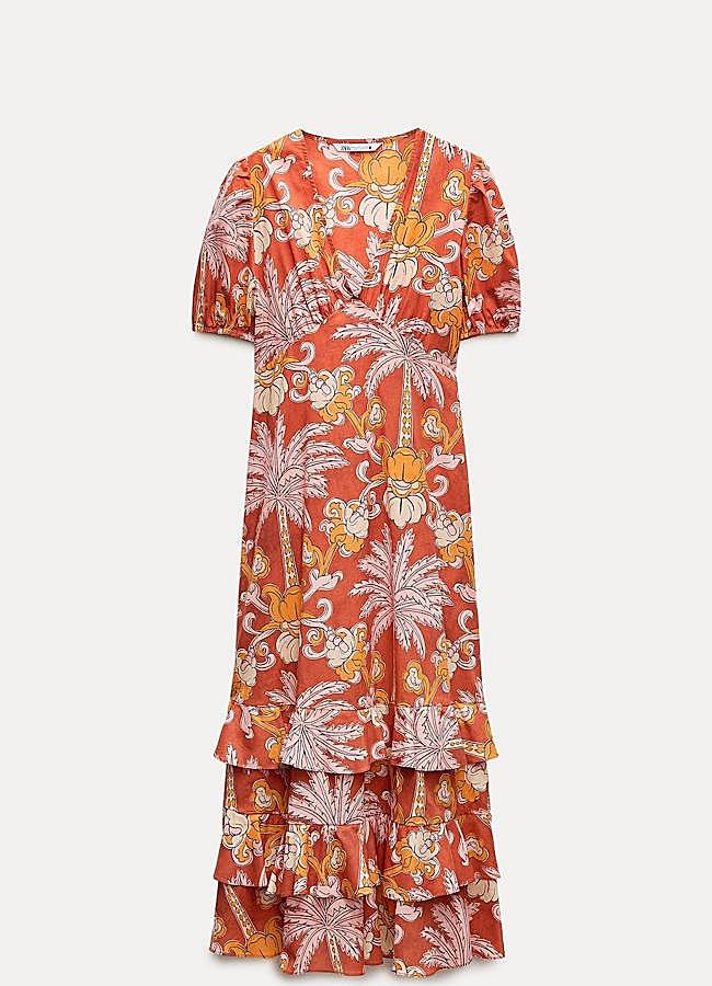 Imagen - Vestido con estampado veraniego adornado con volantes