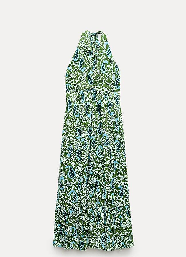 Imagen - Vestido estampado largo en color verde