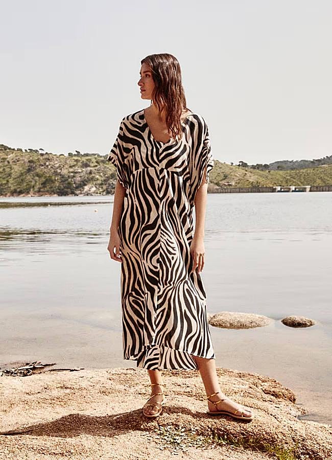 Imagen - Caftán de seda con estampado animal