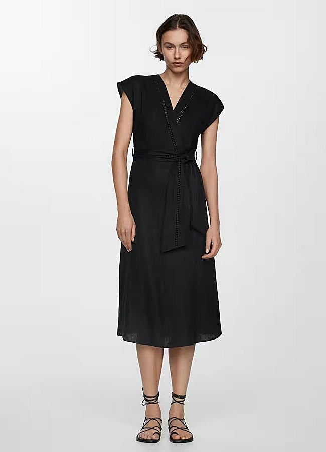 Imagen - Vestido negro midi de lino