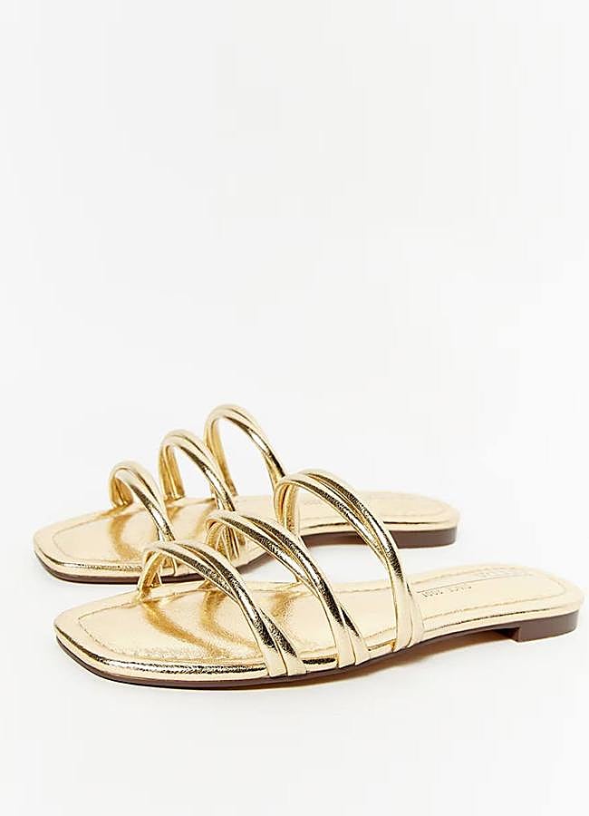 Imagen - Sandalias doradas planas estilo griego