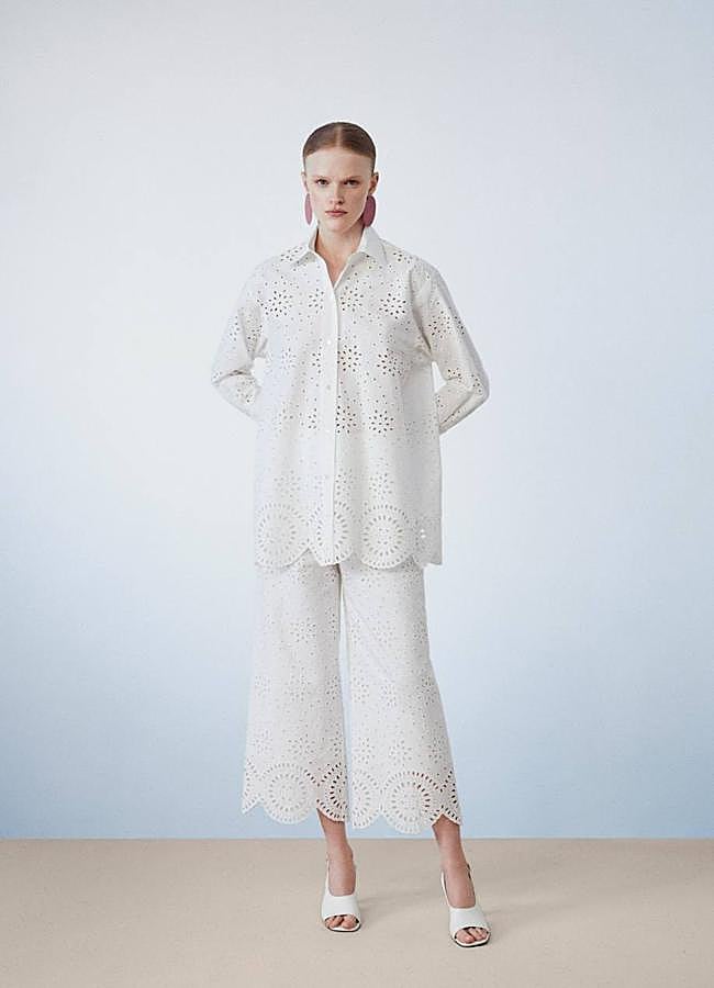 Imagen - Pantalones blancos con bordado inglés