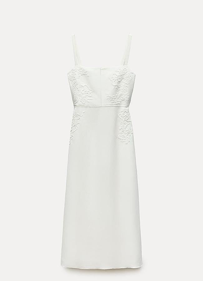 Imagen - Vestido blanco con bordados de Zara.