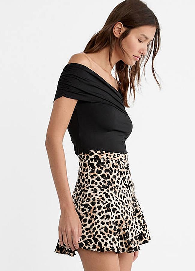 Imagen - Falda corta con estampado de leopardo