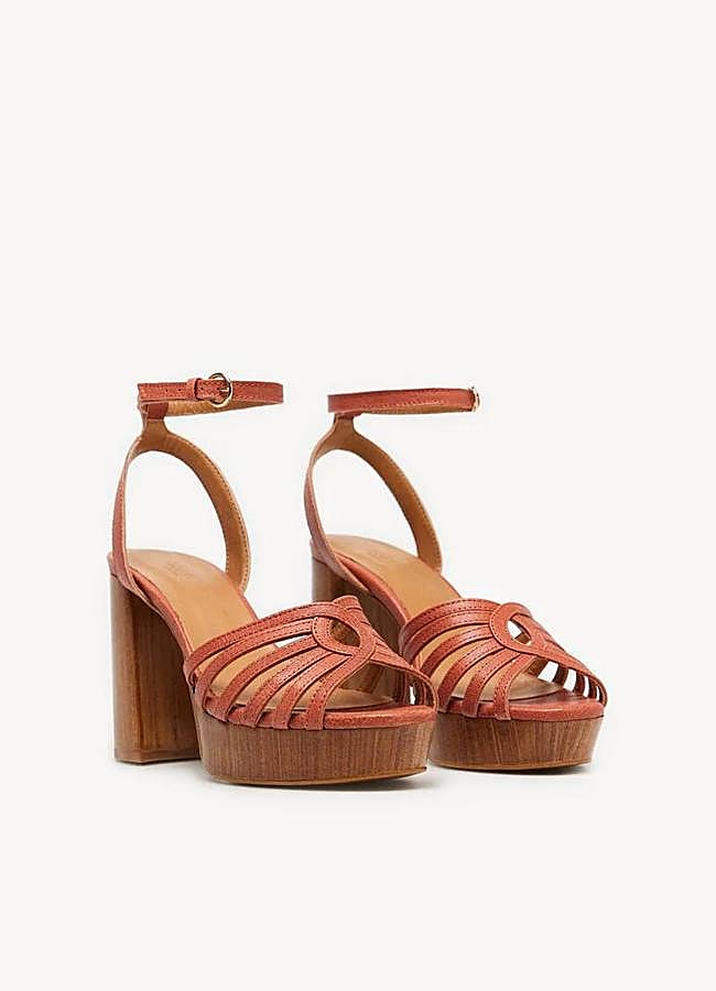 Imagen - Sandalias con plataforma de madera con tiras
