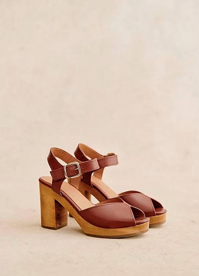 Imagen - Sandalias con plataforma de madera estilo peep toe
