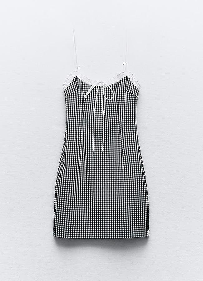 Imagen - Vestido combinado cuadro vichy de Zara (29,95€)