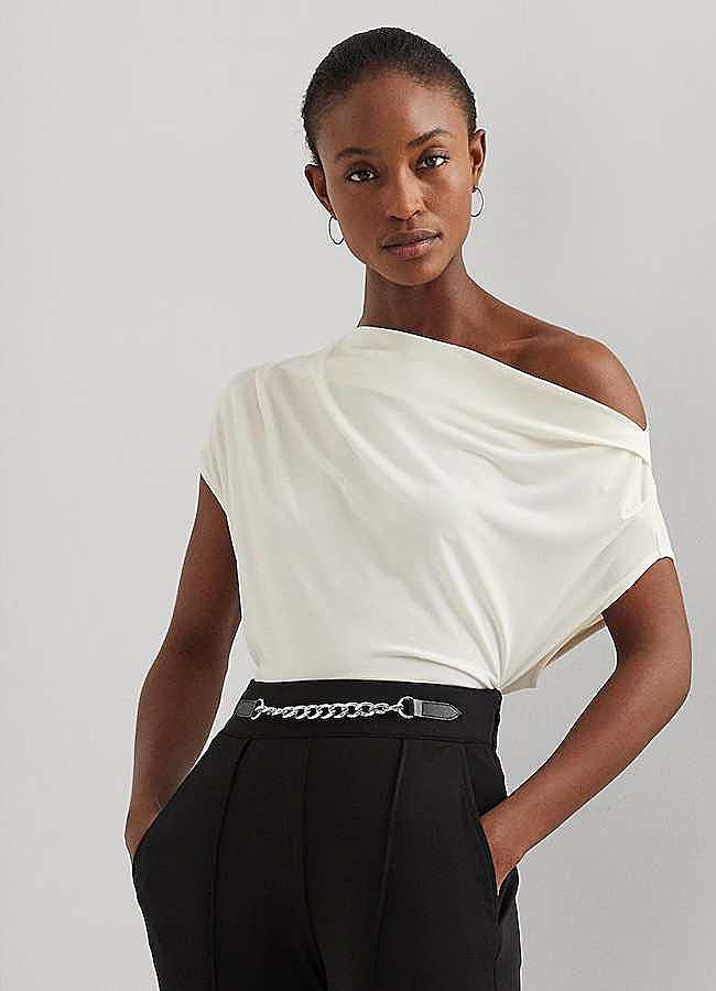 Imagen - Top de mujer con pliegues y hombro al descubierto de Lauren Ralph Lauren