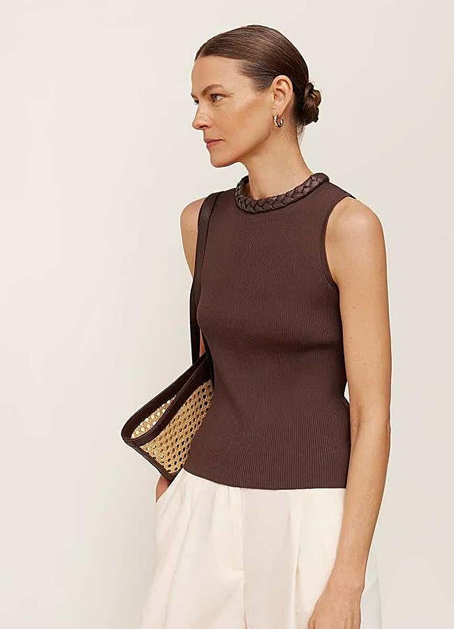 Imagen - Top de mujer tricot trenza ecopiel de Simorra