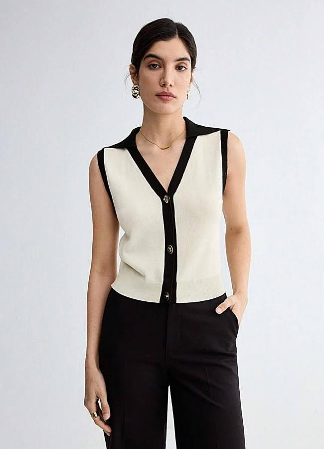 Imagen - Chaleco de punto con ribetes a contraste