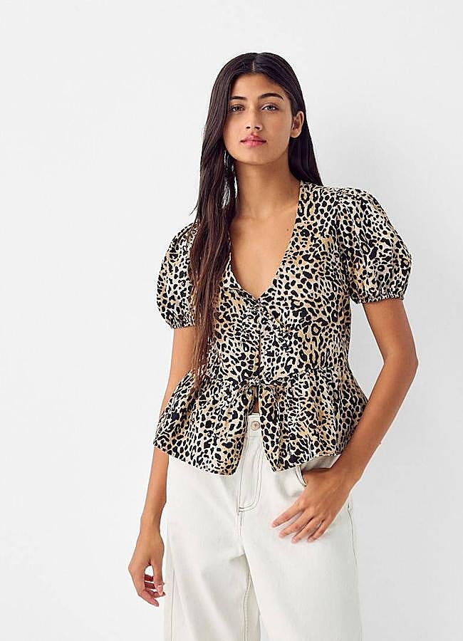 Imagen - Blusa de manga corta con estampado de leopardo