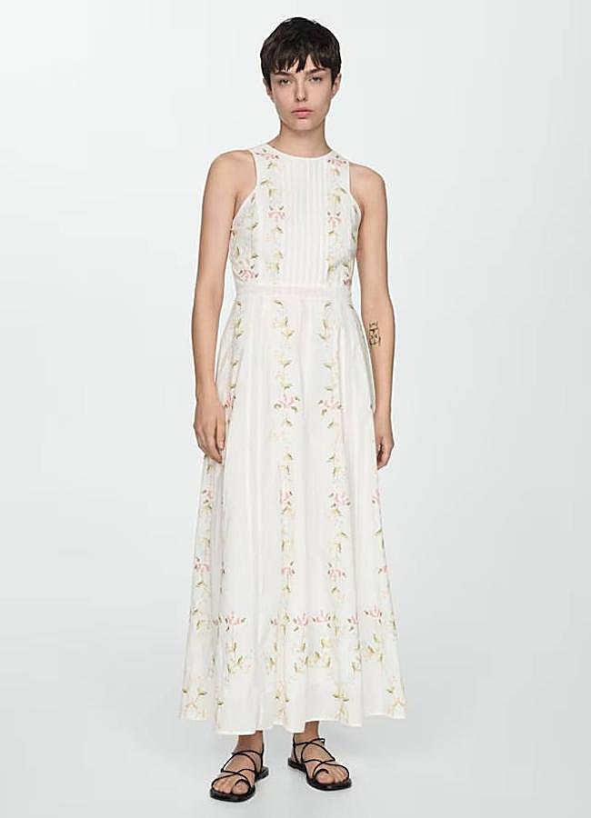 Imagen - Vestido romántico largo con bordado de flores