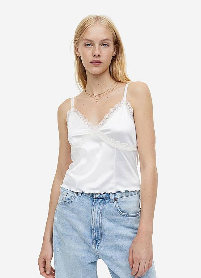 Imagen - Top lencero de encaje blanco