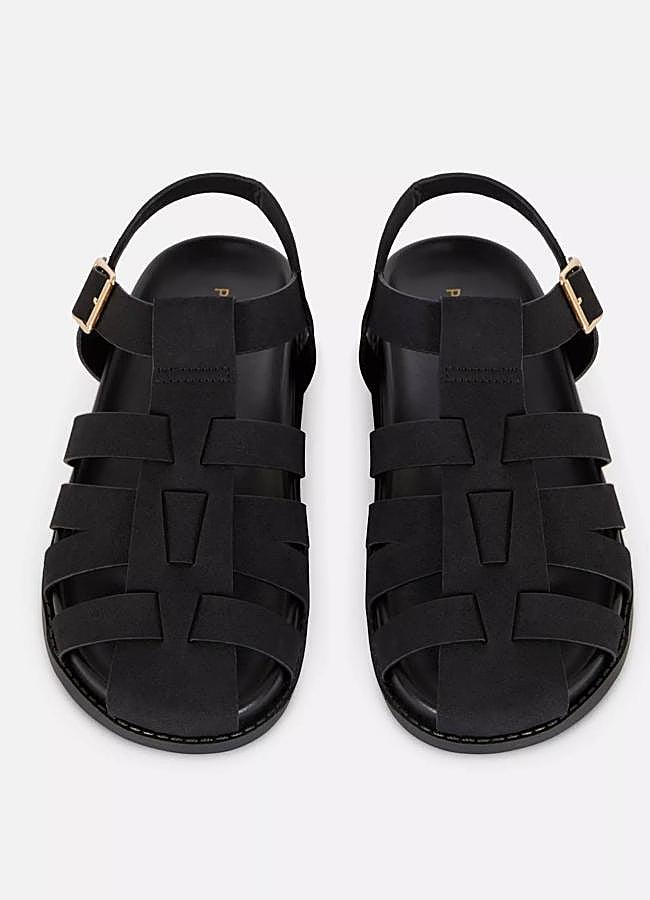 Imagen - Sandalias cangrejeras en efecto piel negro