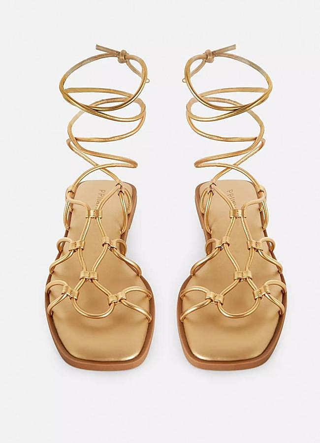 Imagen - Sandalias efecto metalizado dorado