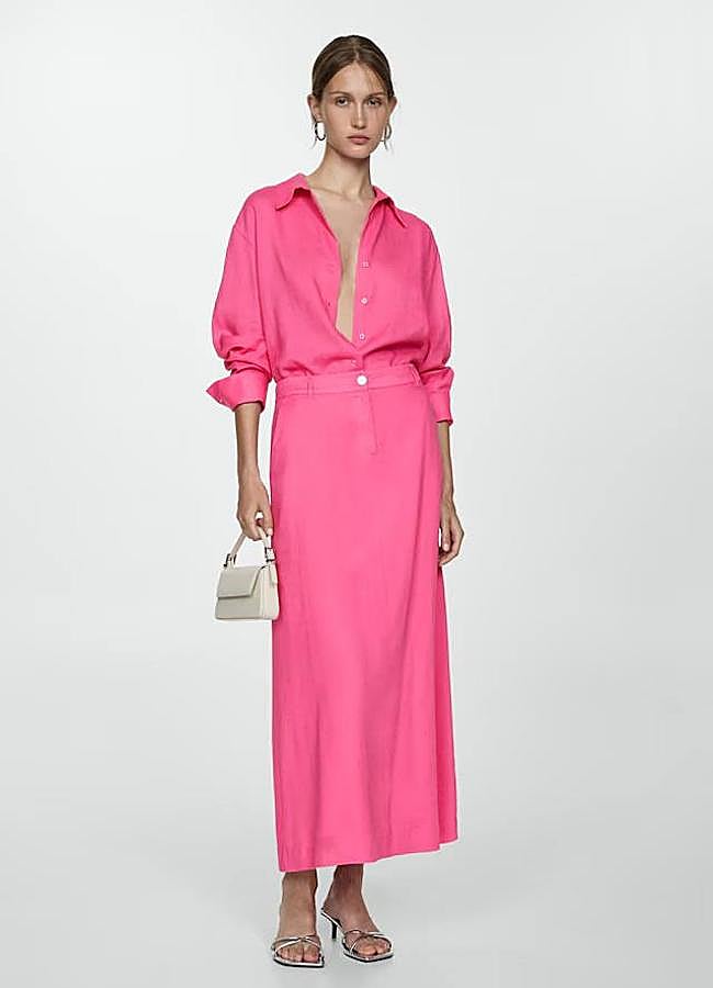 Imagen - Falda larga color fucsia