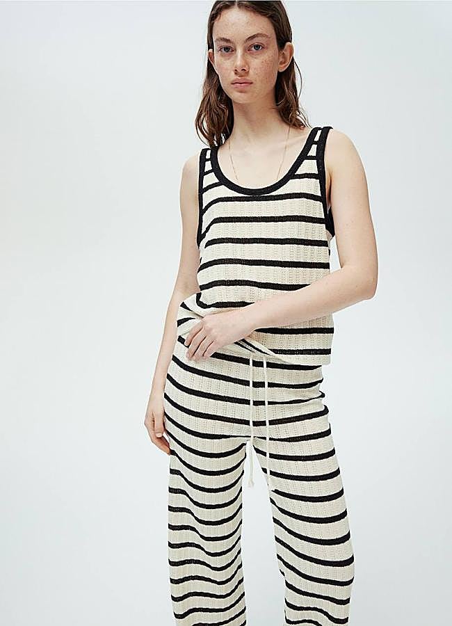 Imagen - Conjunto de punto veraniego con estampado de rayas