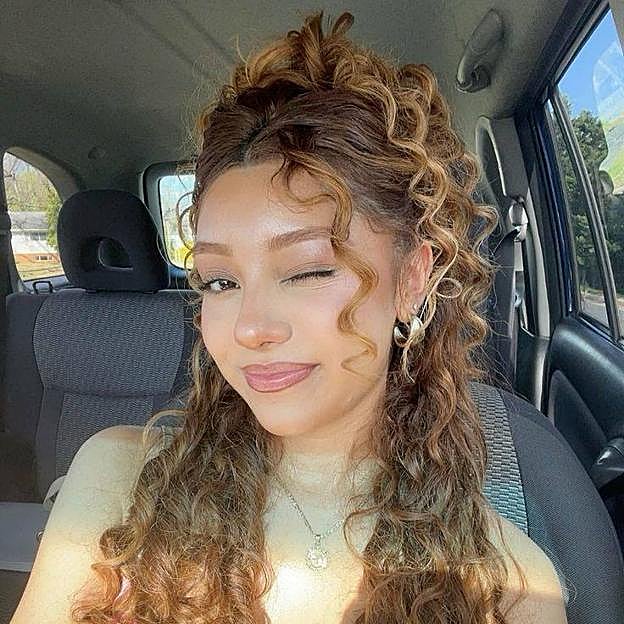 Semirecogido para media melena rizada dosmilero con raya en zigzag