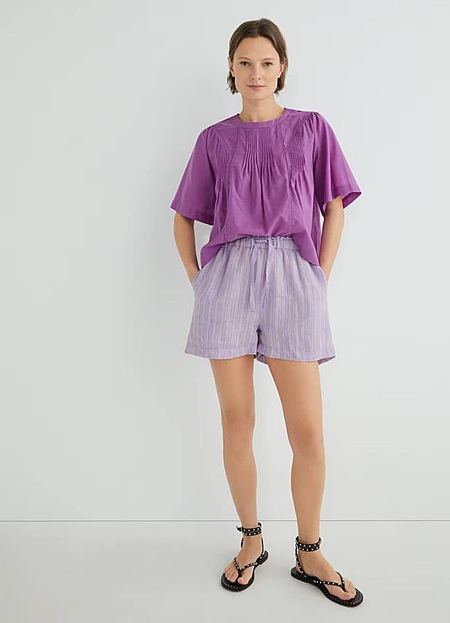 Imagen - Pantalones cortos de rayas en tejido de lino