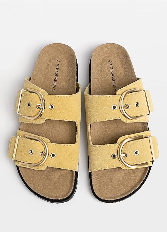 Imagen - Sandalias con hebillas amarillo pastel