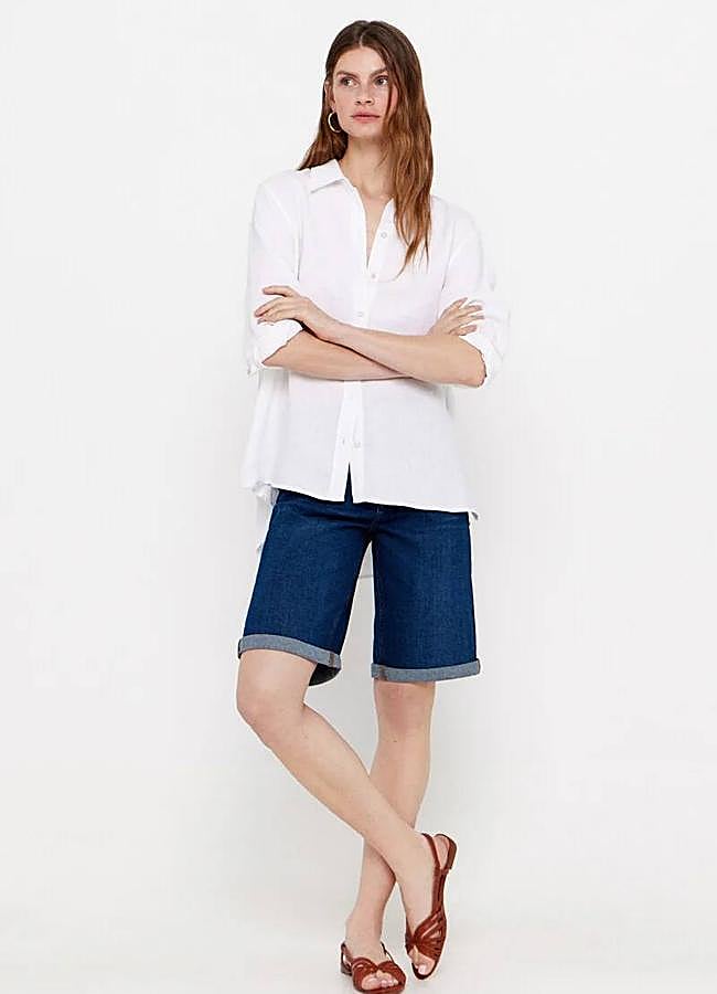 Imagen - Bermudas vaqueras con bajo acabado en vuelta