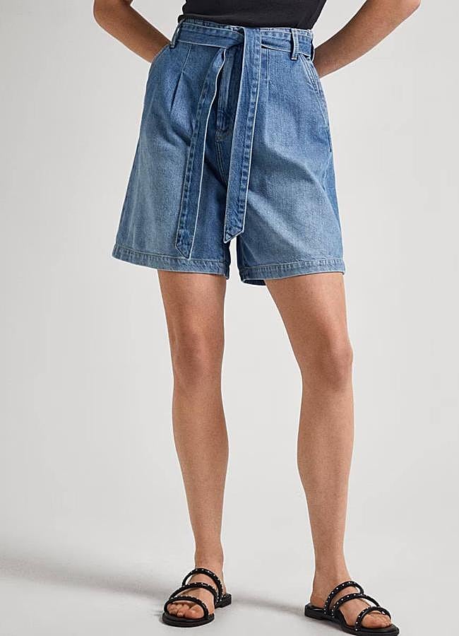 Imagen - Bermudas vaqueras con cinturón de lazo