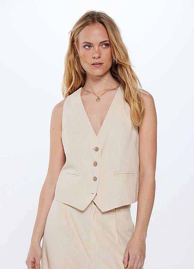 Imagen - Chaleco de lino beige