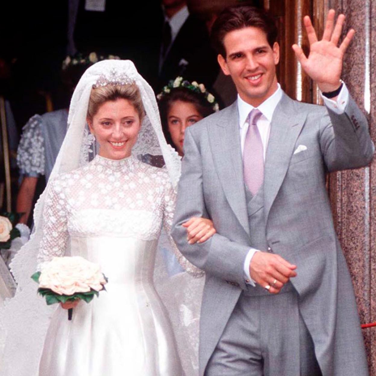 Marie-Chantal y Pablo de Grecia en el día de su boda en 1995.