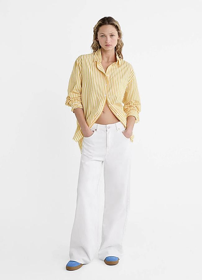 Imagen - Camisa clásica de rayas amarillo mantequilla