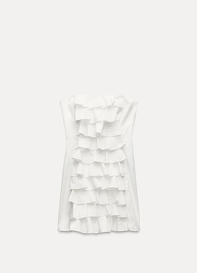 Imagen - Vestido blanco con volantes de Zara.
