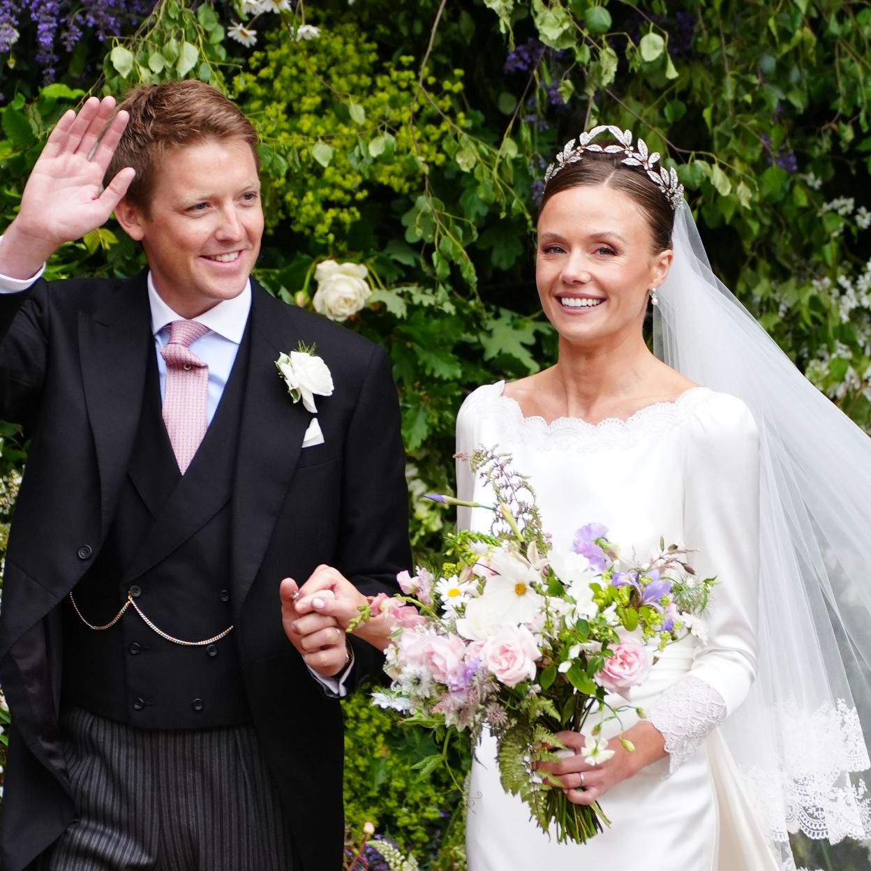 Los duques de Westminster, el día de su boda. 