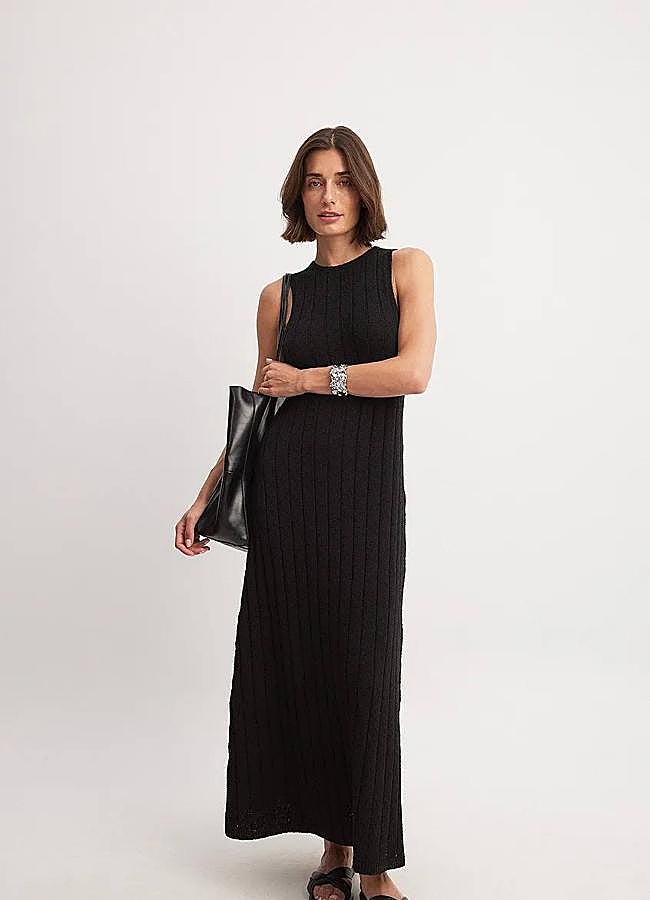 Imagen - Vestido de punto minimalista color negro