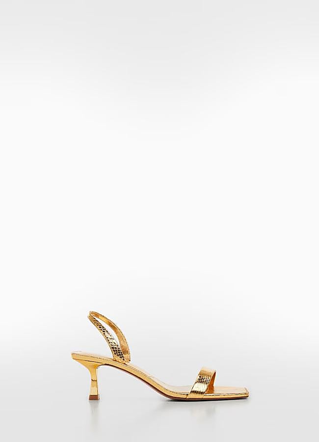 Imagen - Sandalia de tacón en dorado de Mango.