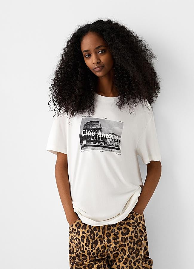 Imagen - Camiseta con mensaje Ciao Amore de Bershka.