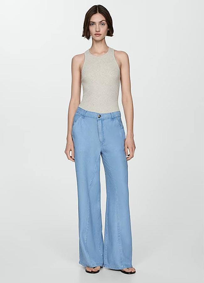 Imagen - Pantalones efecto denim wide leg