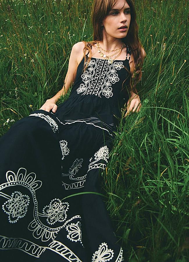 Imagen - Vestido boho chic con bordados bicolor