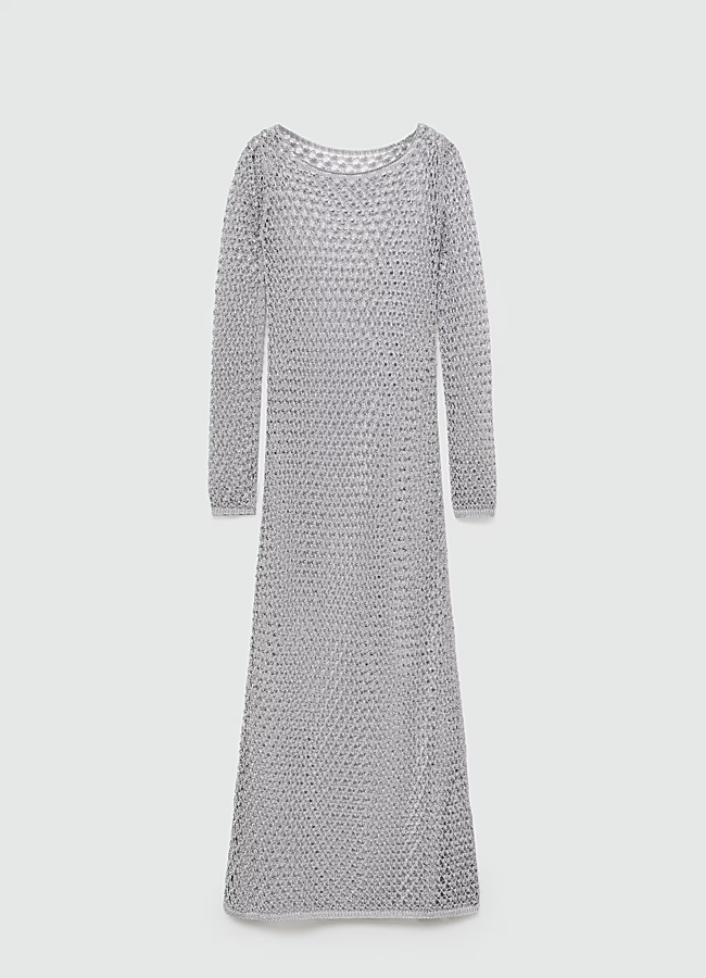 Imagen - Vestido de crochet con brillo, de Mango.
