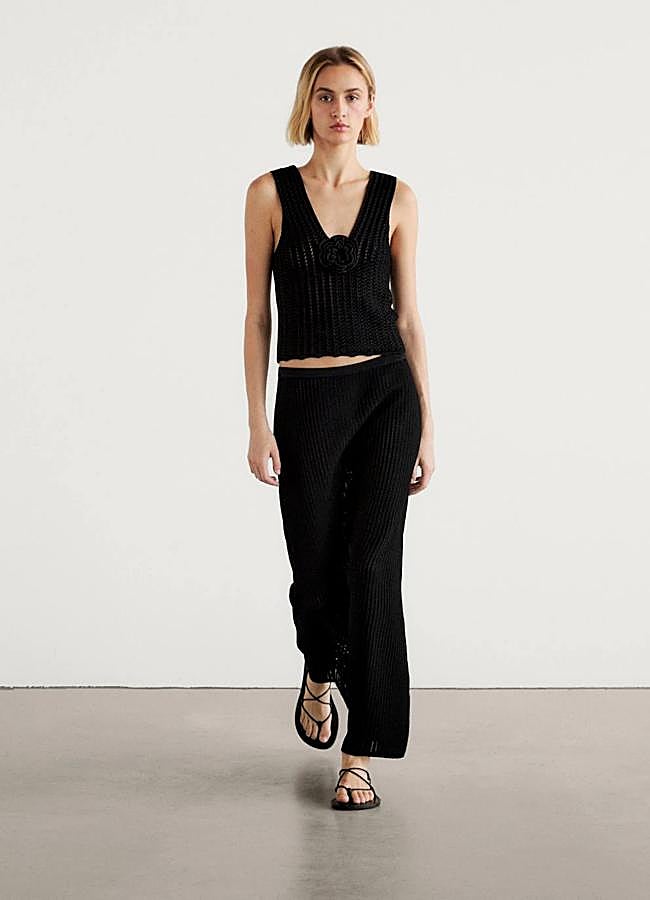 Imagen - Top de crochet con flor 3D