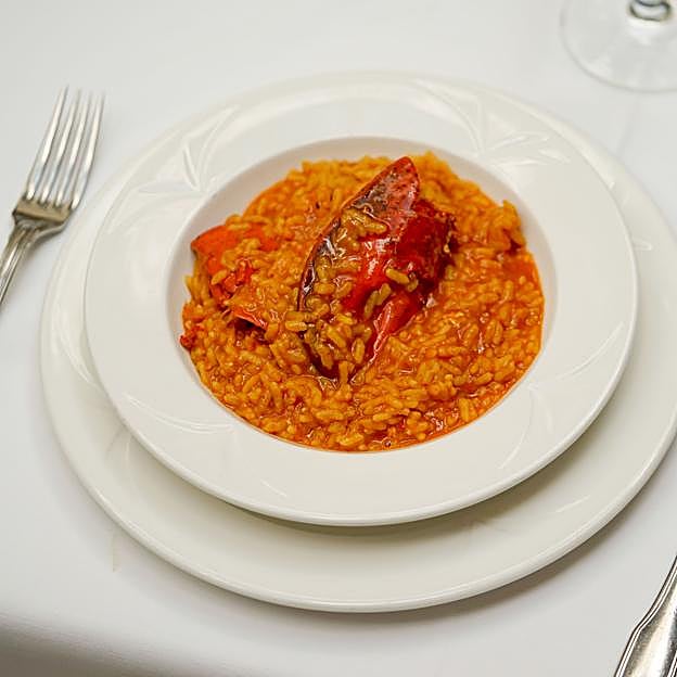 El arroz caldoso con bogavante de L'Albufera, restaurante situado en el norte de Madrid. 