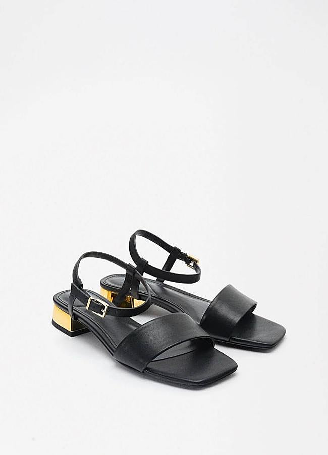 Imagen - Sandalias planas con detalle dorado