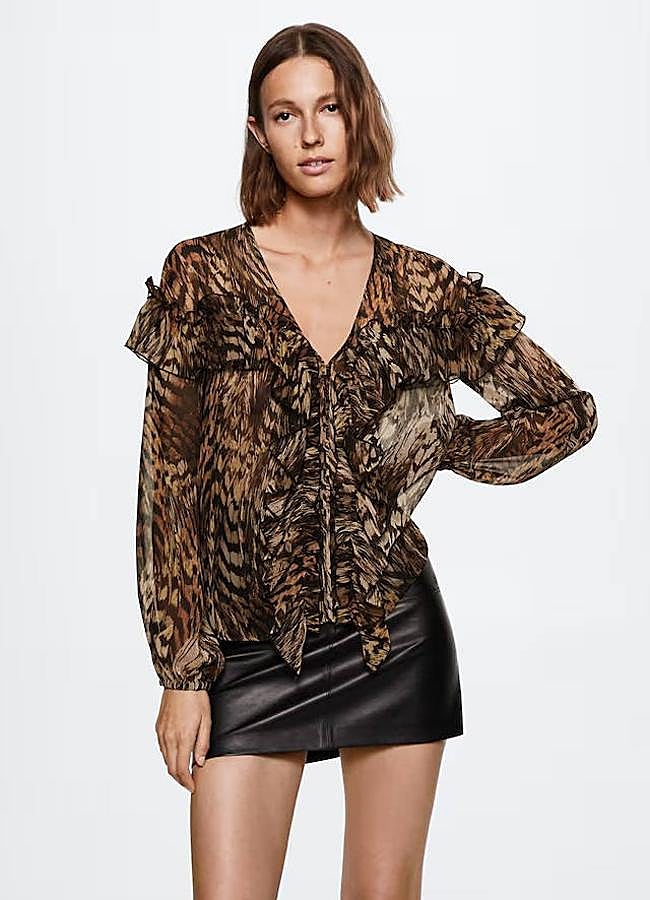 Imagen - Blusa de volantes con estampado animal