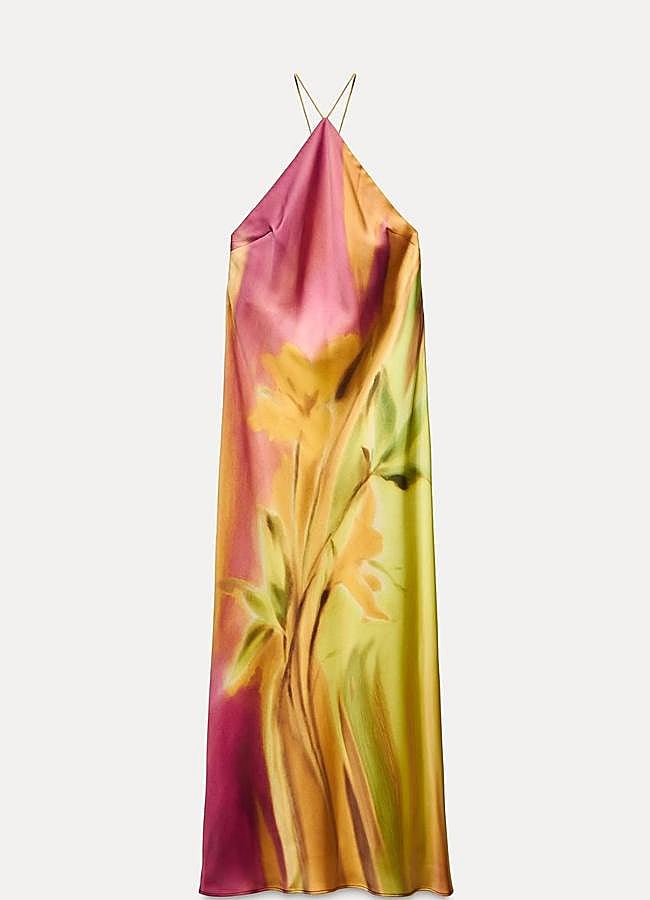 Imagen - Vestido satinado de colores de Zara, 39,95 euros.