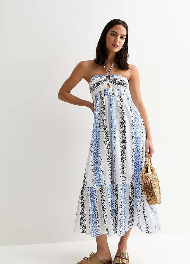 Imagen - Vestido halter azul y negro estampado de New Look, 74,99 euros.