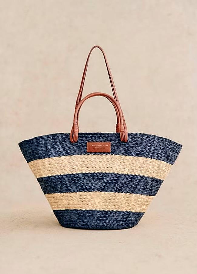 Imagen - Capazo de rafia con estampado de rayas