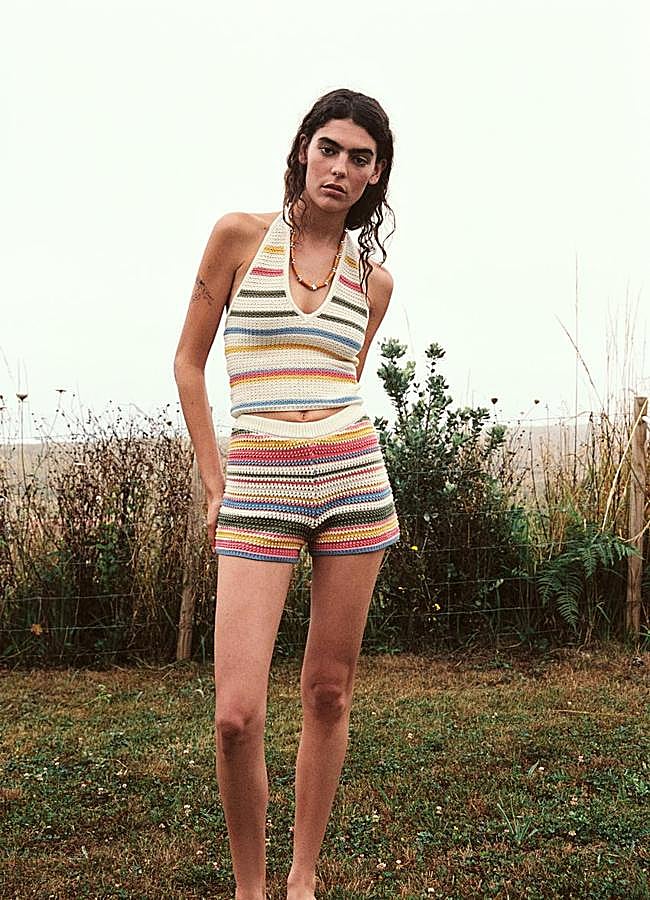 Imagen - Shorts de crochet multicolor de Zara.