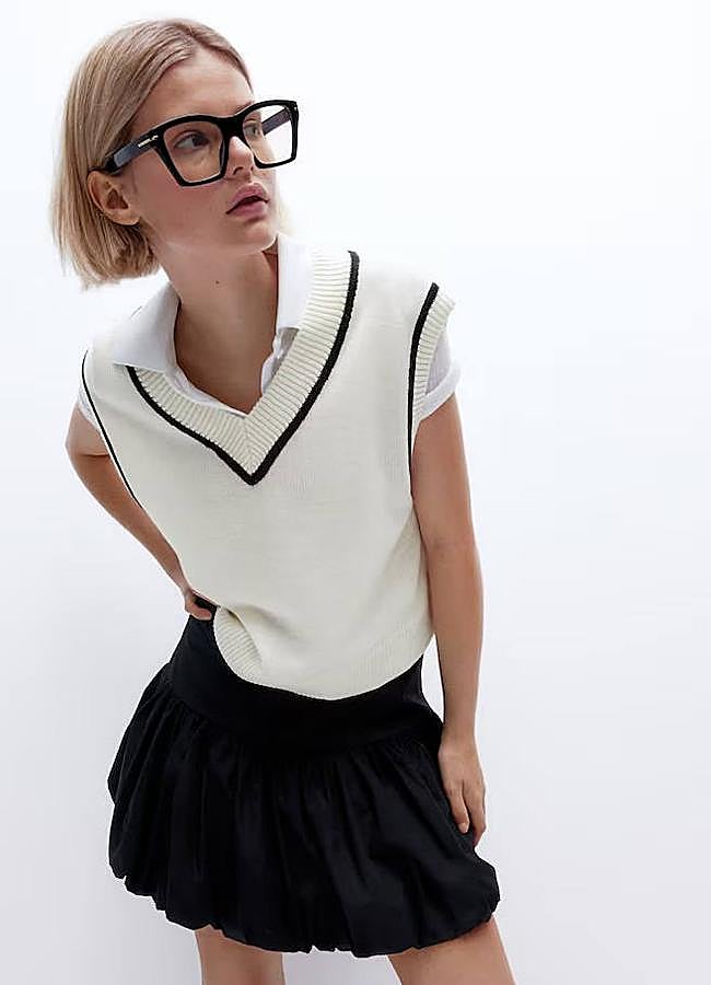 Imagen - Chaleco de punto con ribete a contraste