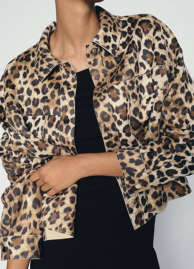 Imagen - Chaqueta efecto ante con estampado de leopardo
